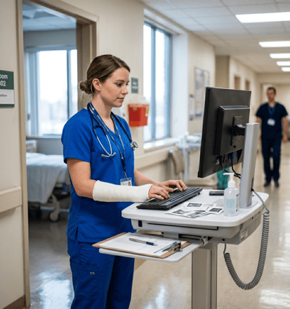 Clinician with Broken Arm